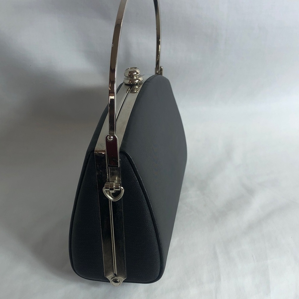 Classic Black Hard Bodied Evening Bag With Silver-Tone  Hardware - Picture 14 of 14